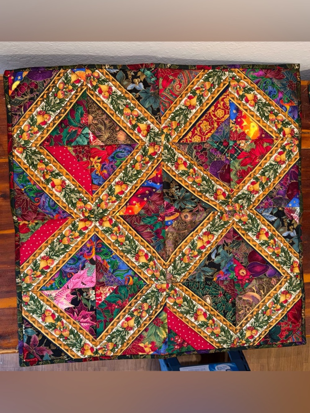 Vintage set of 2 quilted pieces table decor